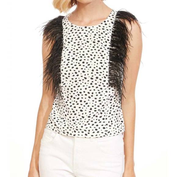 NEW EVA FRANCO feather top in terazzo dot - Picture 1 of 3